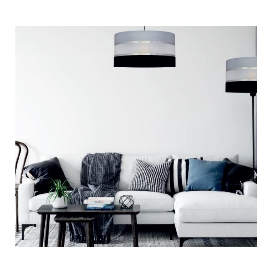 Lustra ar stieni HELEN 3xE27/15W/230V melna/pelēka/spīdīga hroma