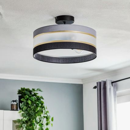 Lustra ar stieni HELEN 3xE27/15W/230V melna/pelēka/zeltaina