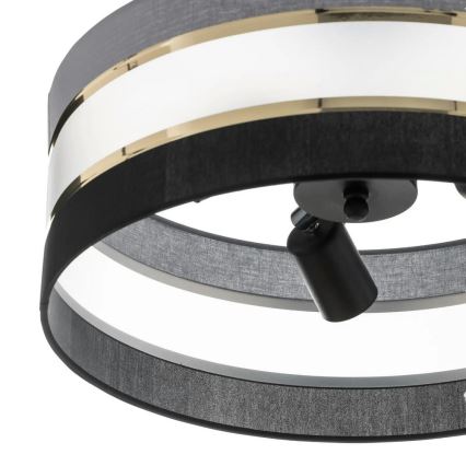 Lustra ar stieni HELEN 3xE27/15W/230V melna/pelēka/zeltaina