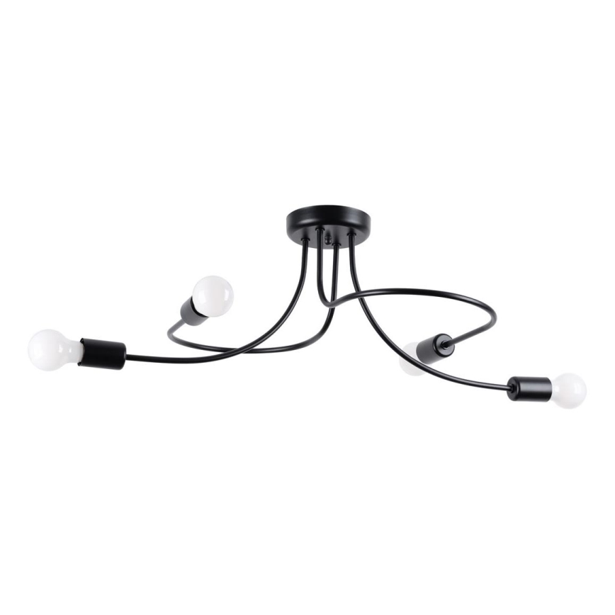 Lustra ar stieni LEVAR 4xE27/15W/230V melna