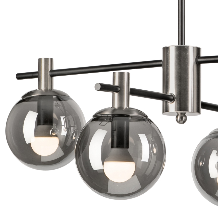 Lustra ar stieni LILOU 4xE14/5W/230V matēts hroms/dūmakains