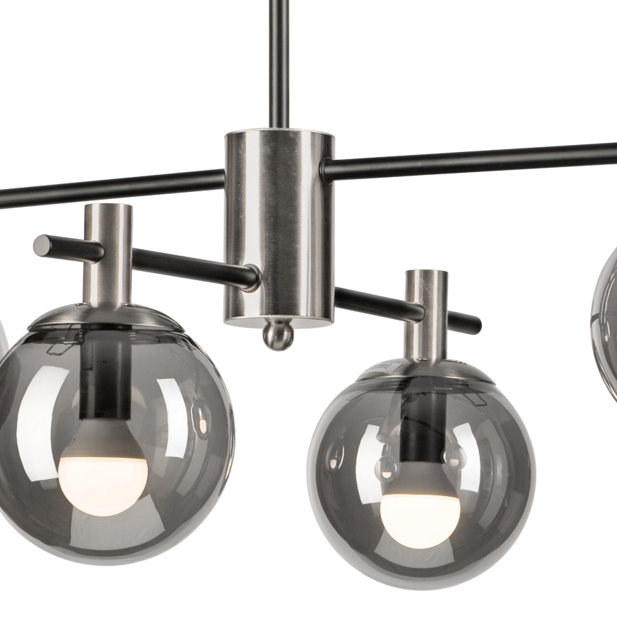 Lustra ar stieni LILOU 4xE14/5W/230V matēts hroms/dūmakains