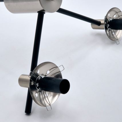 Lustra ar stieni LILOU 6xE14/5W/230V matēts hroms/dūmakains