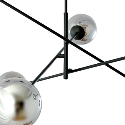Lustra ar stieni LINEAR 6xE14/10W/230V melna/pelēka