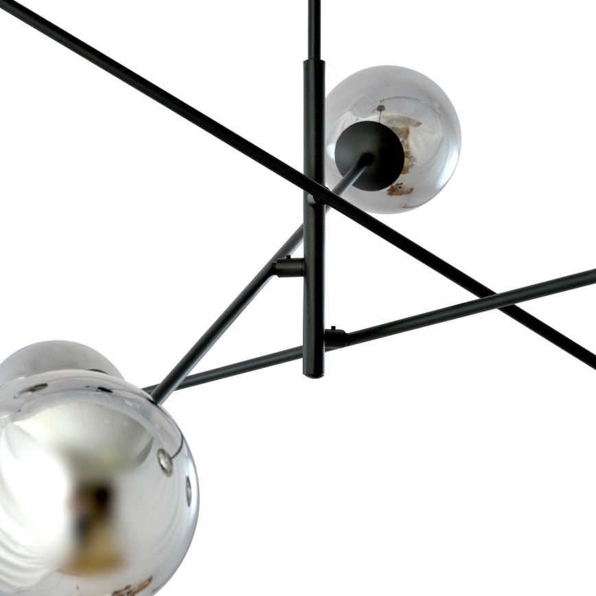 Lustra ar stieni LINEAR 6xE14/10W/230V melna/pelēka