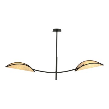 Lustra ar stieni LOTUS 2xE14/10W/230V melna/bēša