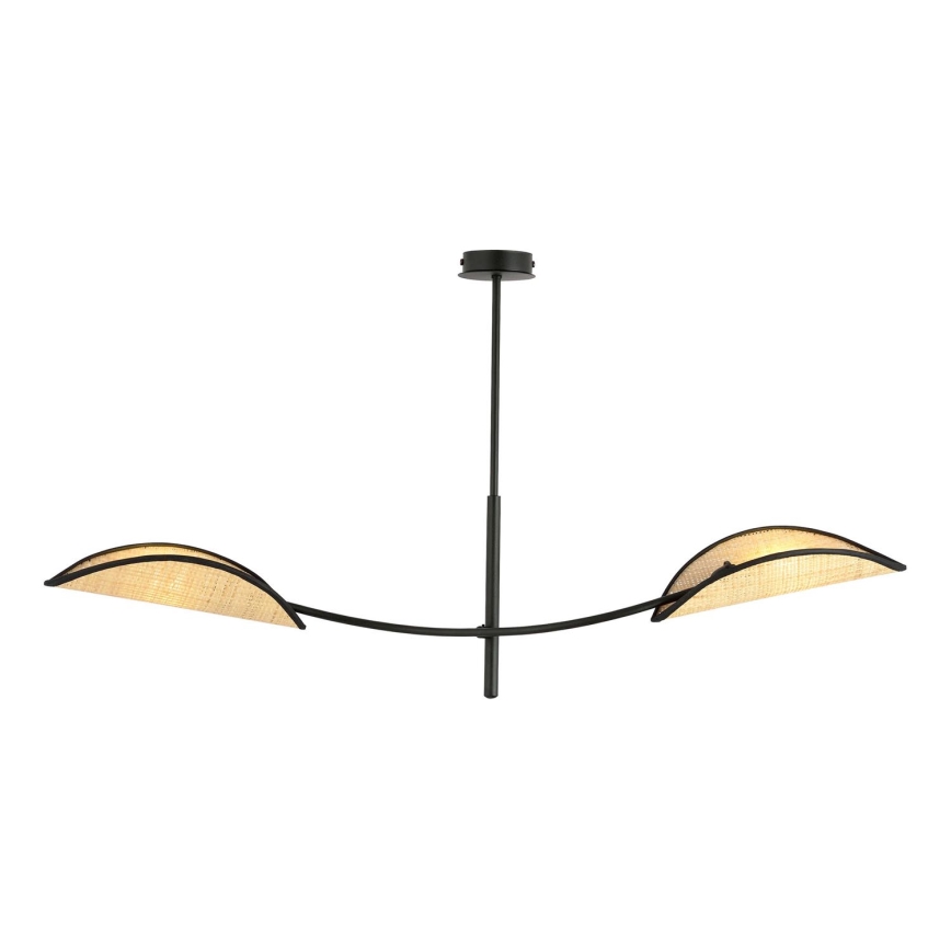 Lustra ar stieni LOTUS 2xE14/10W/230V melna/bēša