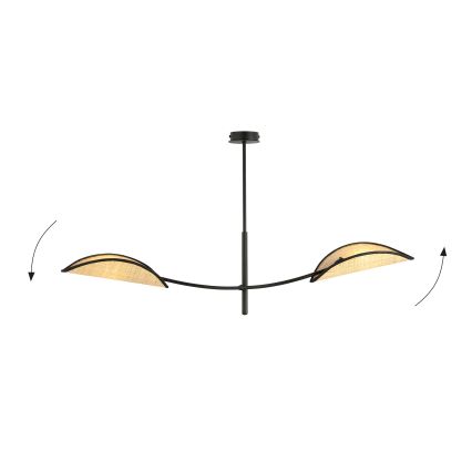 Lustra ar stieni LOTUS 2xE14/10W/230V melna/bēša