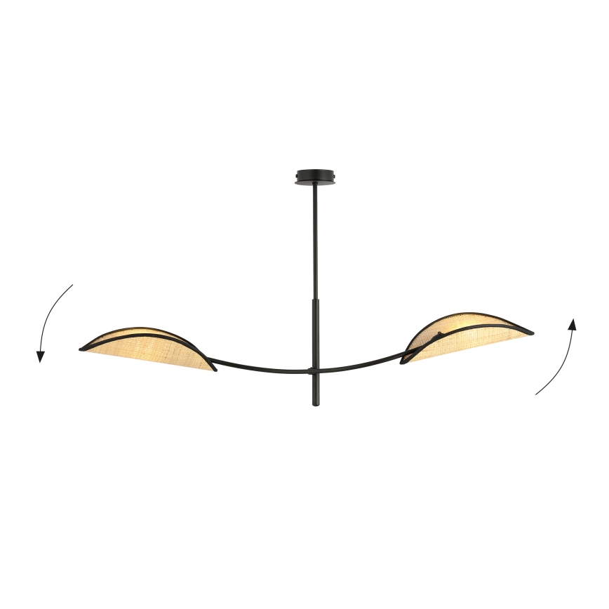 Lustra ar stieni LOTUS 2xE14/10W/230V melna/bēša