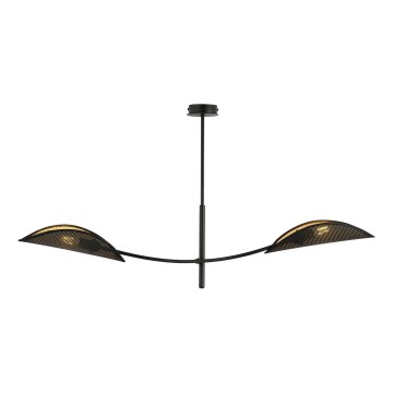 Lustra ar stieni LOTUS 2xE14/10W/230V melna/zelta