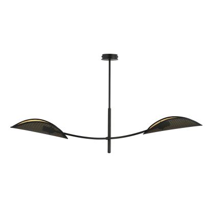 Lustra ar stieni LOTUS 2xE14/10W/230V melna/zelta