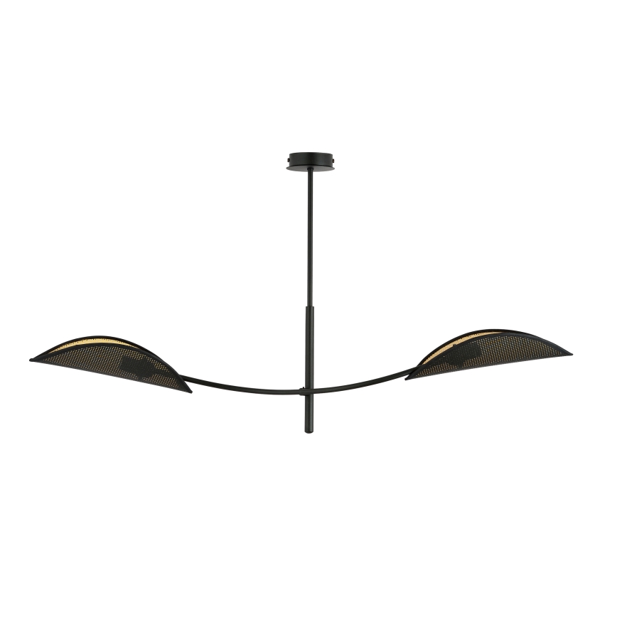 Lustra ar stieni LOTUS 2xE14/10W/230V melna/zelta