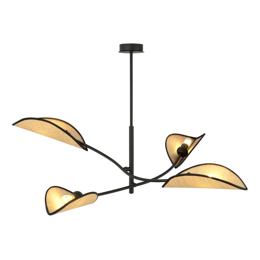 Lustra ar stieni LOTUS 4xE14/10W/230V melna/bēša