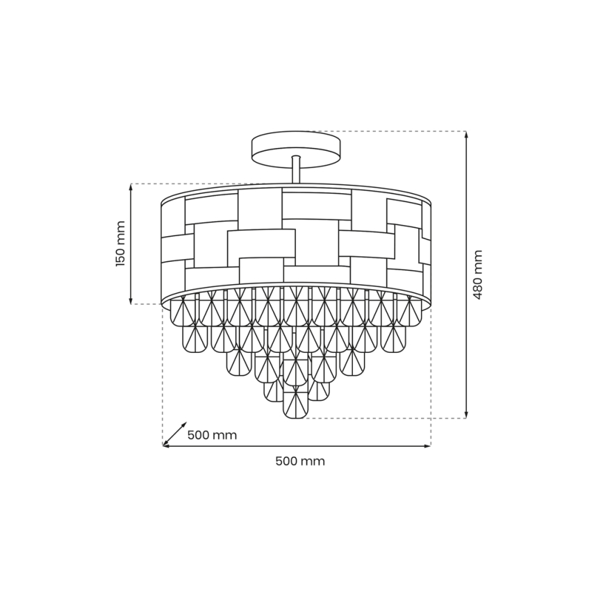 Lustra ar stieni LUXURIA 9xE14/40W/230V zelta