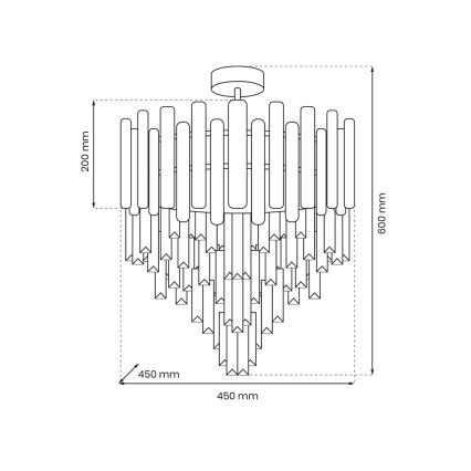 Lustra ar stieni MADISON 9xE14/40W/230V, zelta