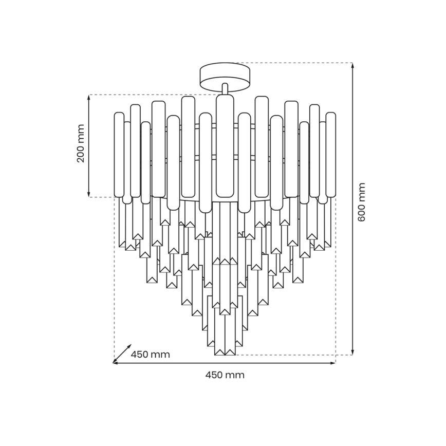Lustra ar stieni MADISON 9xE14/40W/230V, zelta