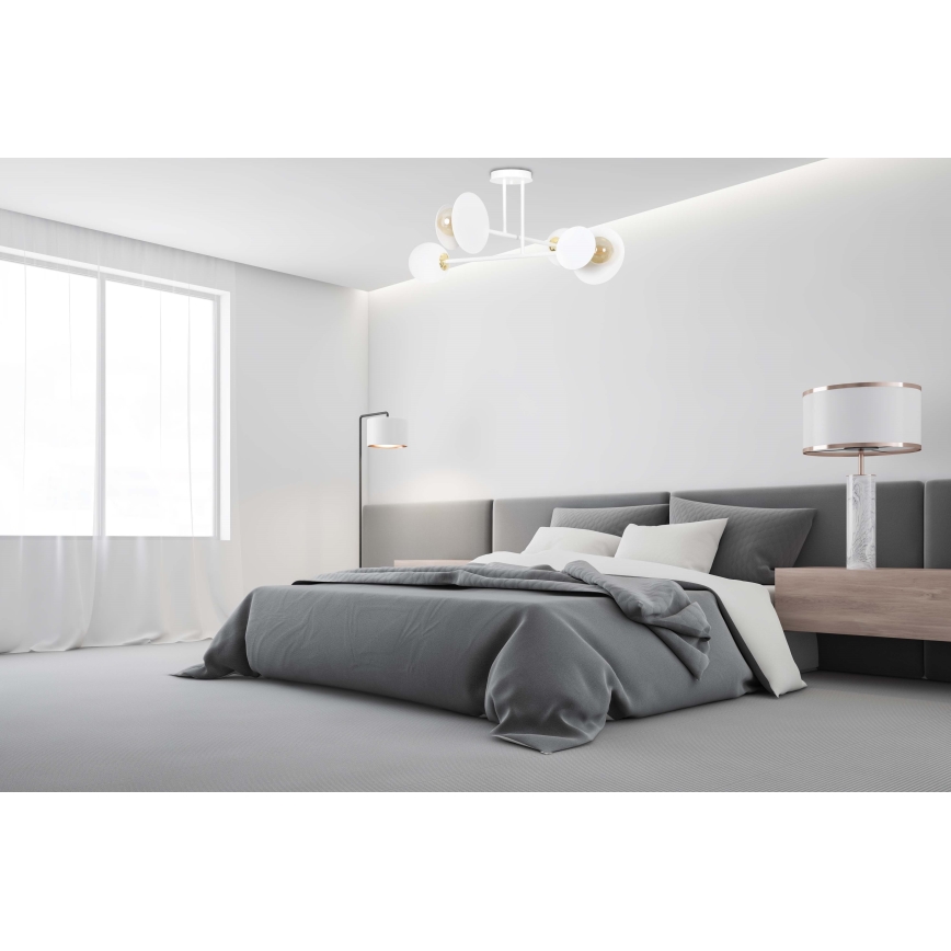 Lustra ar stieni MINERVA 2xE27/15W + 2xE14/10W/230V balta