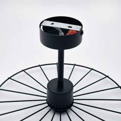 Lustra ar stieni MONTANA 1xE27/15W/230V d. 30 cm melna