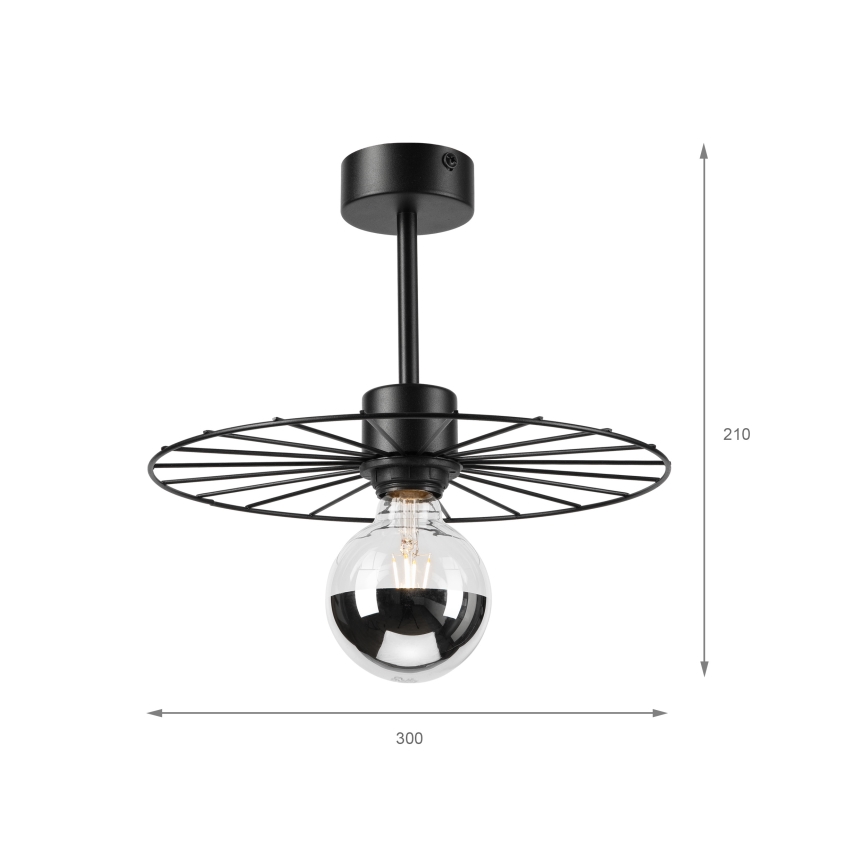 Lustra ar stieni MONTANA 1xE27/15W/230V d. 30 cm melna