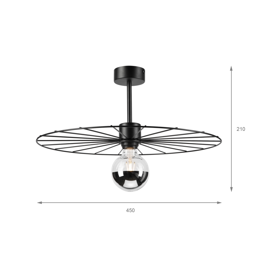 Lustra ar stieni MONTANA 1xE27/15W/230V d. 45 cm melna