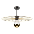 Lustra ar stieni MONTANA 1xE27/15W/230V d. 45 cm zelta/melna