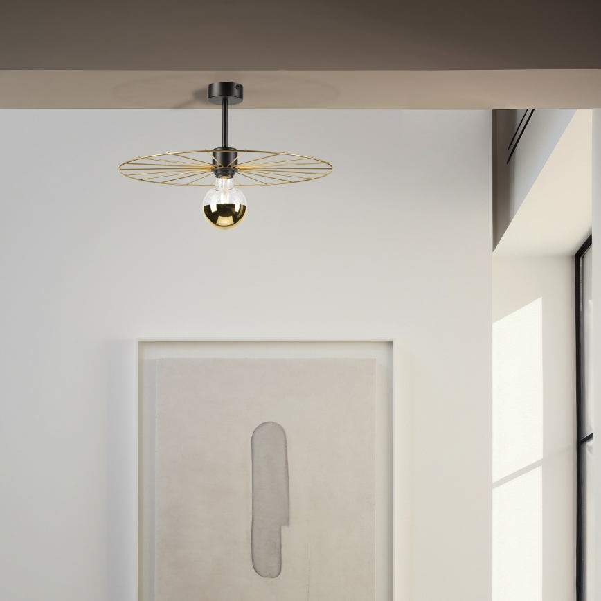 Lustra ar stieni MONTANA 1xE27/15W/230V d. 45 cm zelta/melna