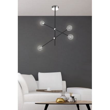 Lustra ar stieni PAKSOS 6xG9/5W/230V melna