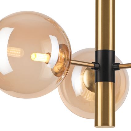 Lustra ar stieni ROLLO 3xG9/5W/230V zelta/dūmakains bēša