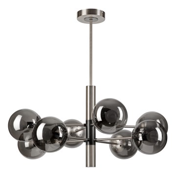 Lustra ar stieni ROLLO 8xE14/5W/230V matēts hroms/dūmakains