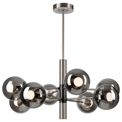 Lustra ar stieni ROLLO 8xE14/5W/230V matēts hroms/dūmakains