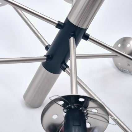 Lustra ar stieni ROLLO 8xE14/5W/230V matēts hroms/dūmakains