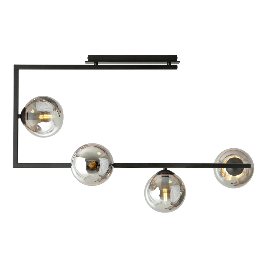 Lustra ar stieni SOMA 4xE14/10W/230V melna/pelēka