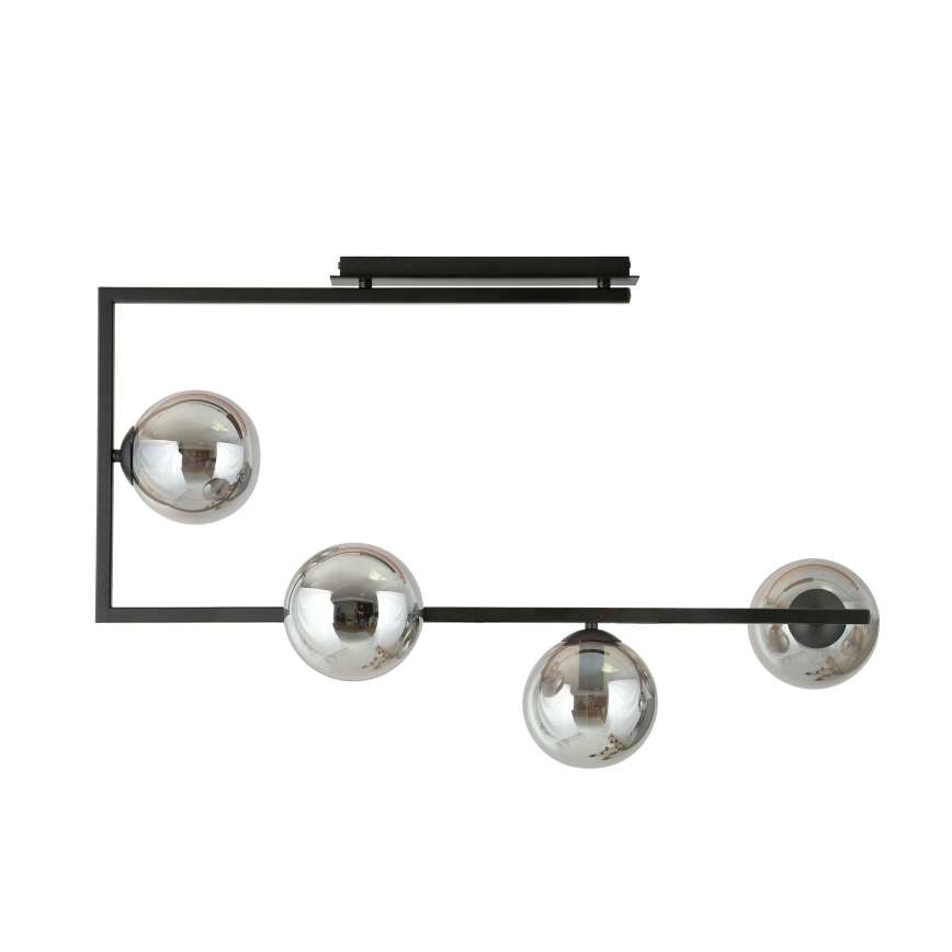 Lustra ar stieni SOMA 4xE14/10W/230V melna/pelēka