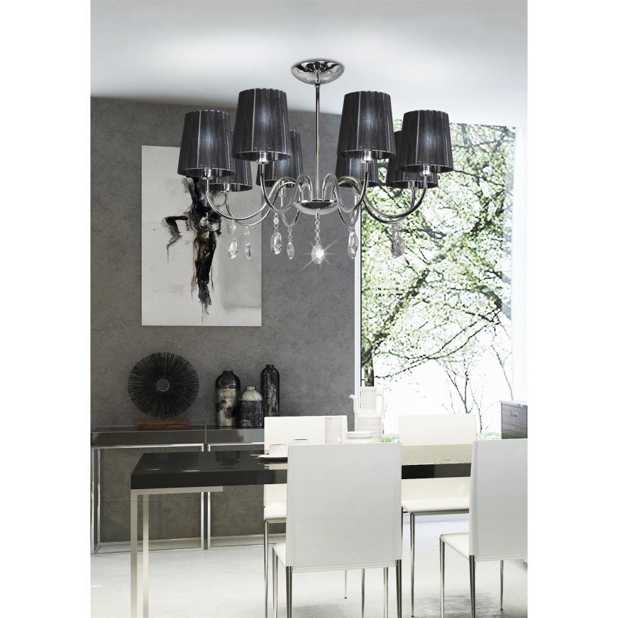 Lustra ar stieni SORENTO 8xE14/40W/230V melna