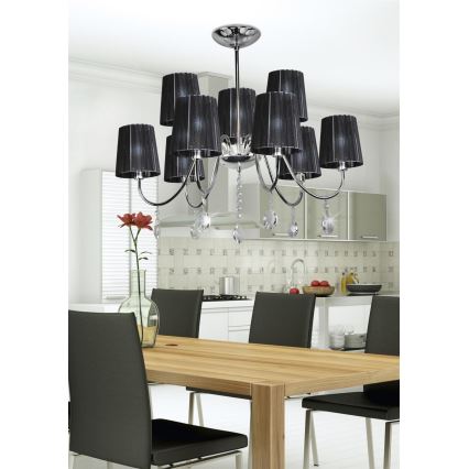 Lustra ar stieni SORENTO 9xE14/40W/230V melna