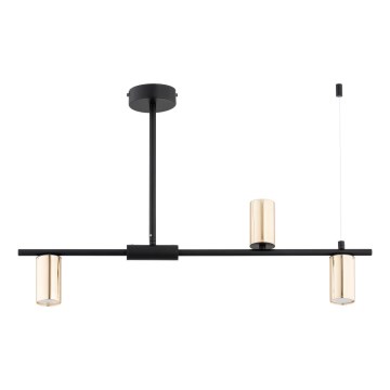 Lustra ar stieni URANOS 3xGU10/10W/230V melna/zelta