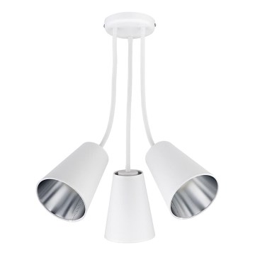 Lustra ar stieni WIRE 3xE27/15W/230V balta/sudraba