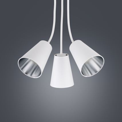 Lustra ar stieni WIRE 3xE27/15W/230V balta/sudraba