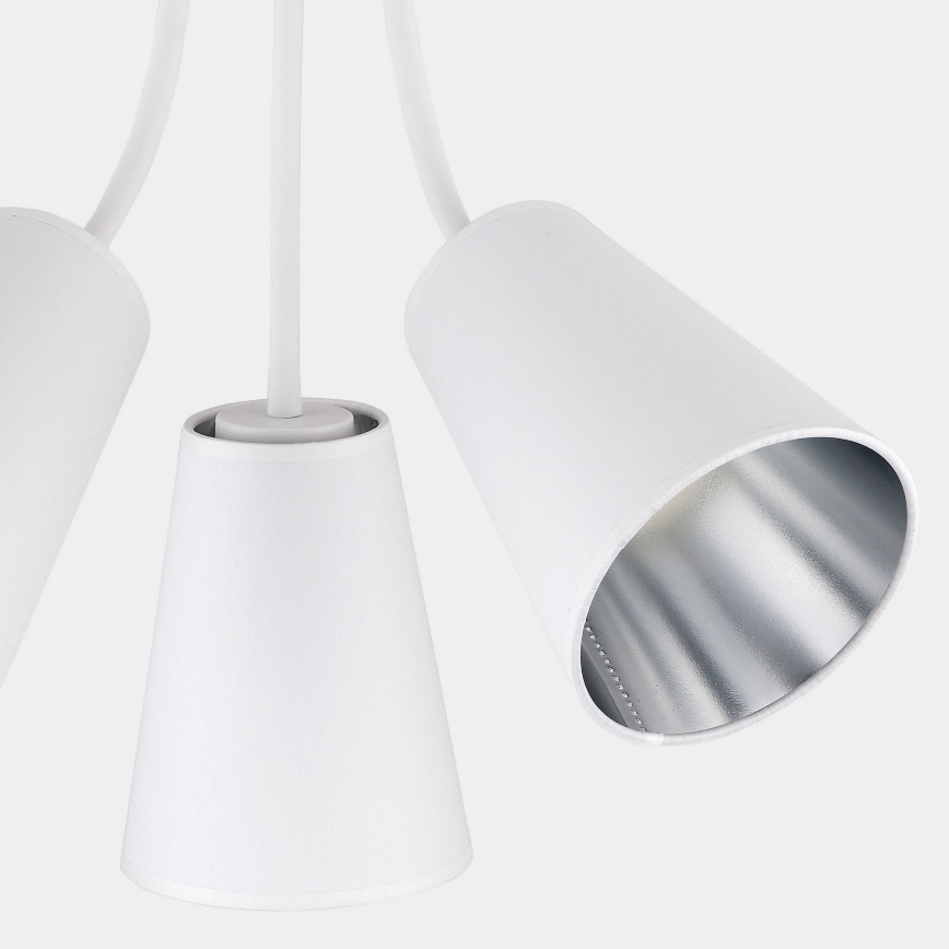 Lustra ar stieni WIRE 3xE27/15W/230V balta/sudraba