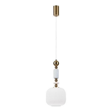 Lustra ar trosi ROYAL 1xE27/15W/230V, zelta/balta