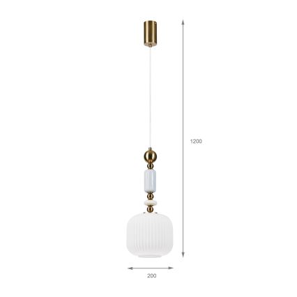 Lustra ar trosi ROYAL 1xE27/15W/230V, zelta/balta