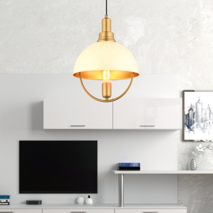 Lustra ar vadu MONZA 1xE27/40W/230V Ø 30 cm krēmkrāsa/zelta