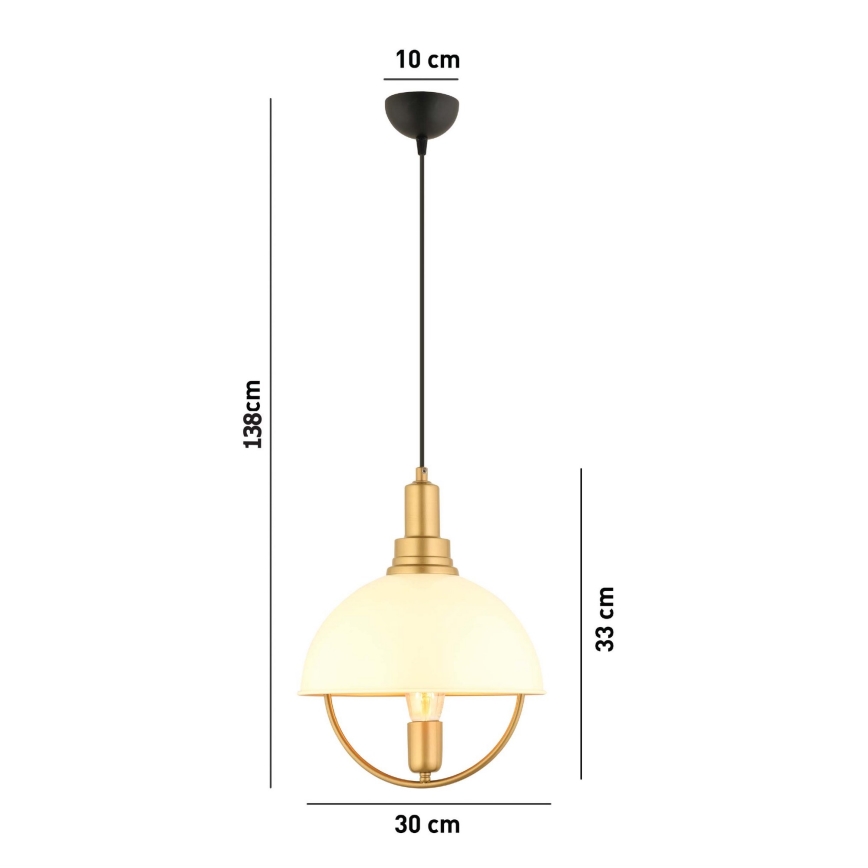 Lustra ar vadu MONZA 1xE27/40W/230V Ø 30 cm krēmkrāsa/zelta