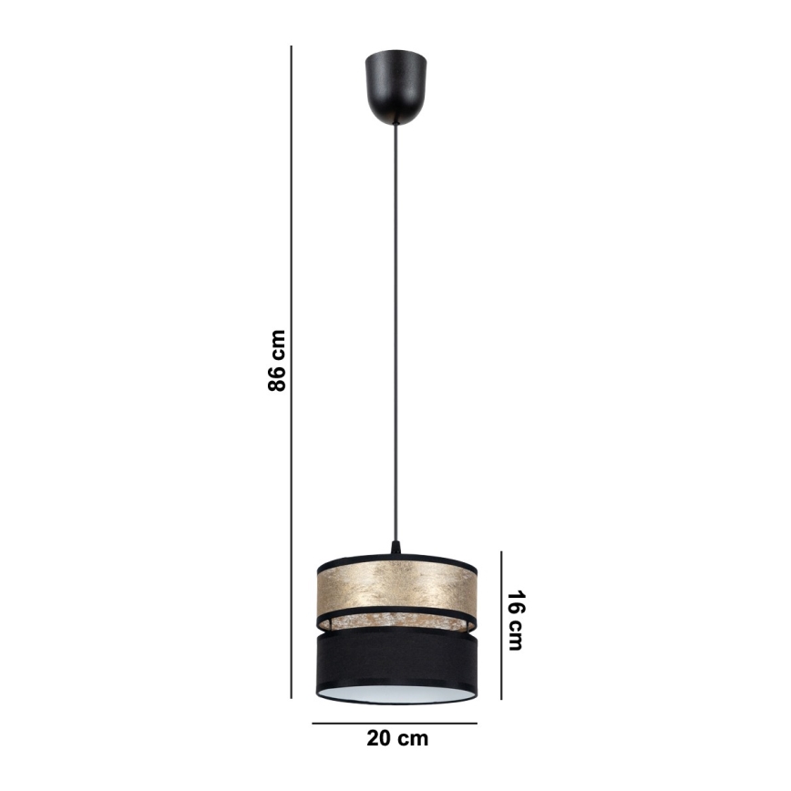 Lustra auklu LIMA 1xE27/60W/230V zeltaina/melna