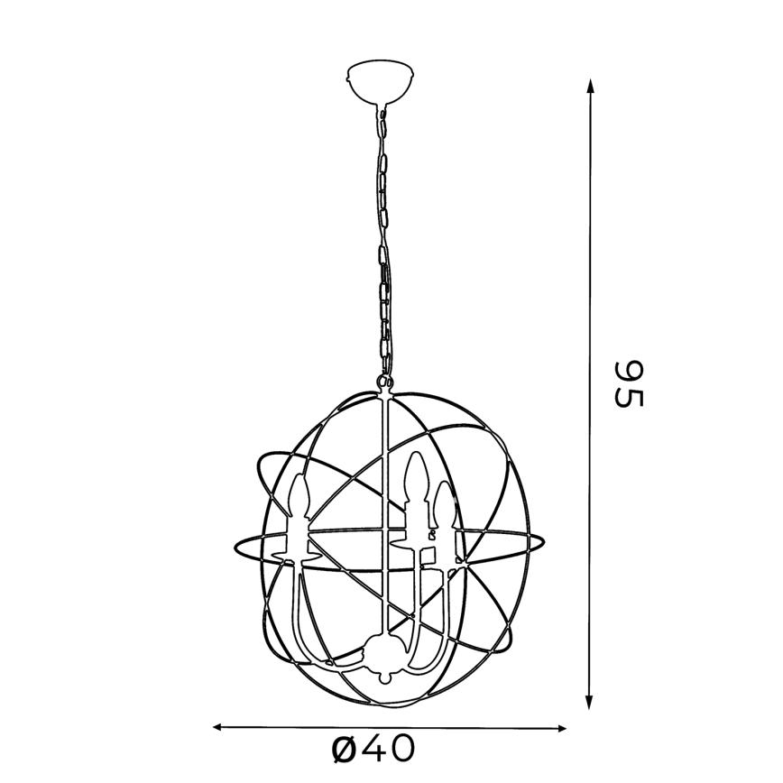 Lustra GLOBE 3 3xE14/60W balts