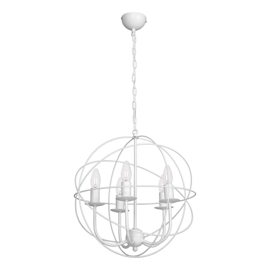 Lustra GLOBE 5 5xE14/60W balts