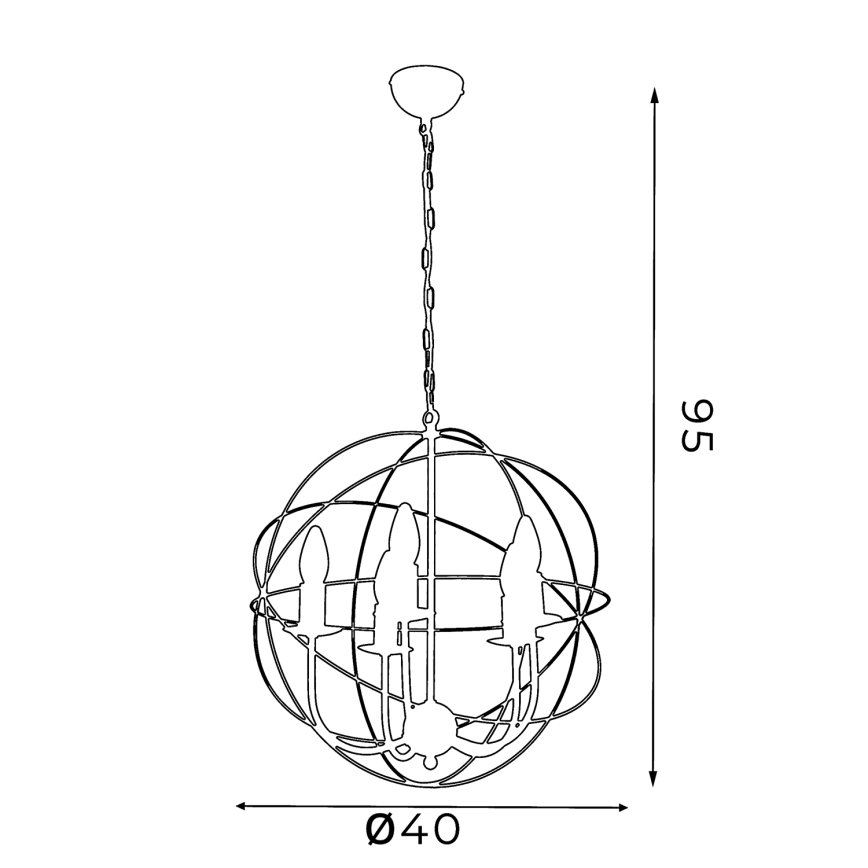 Lustra GLOBE 5 5xE14/60W balts