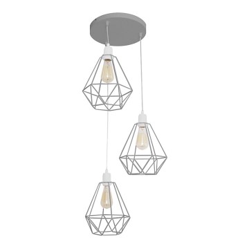 Lustra KARO 3xE27/15W/230V pelēka