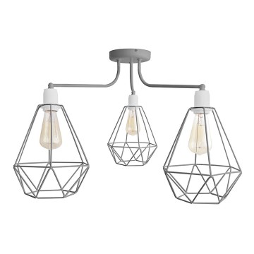 Lustra KARO 3xE27/15W/230V pelēka