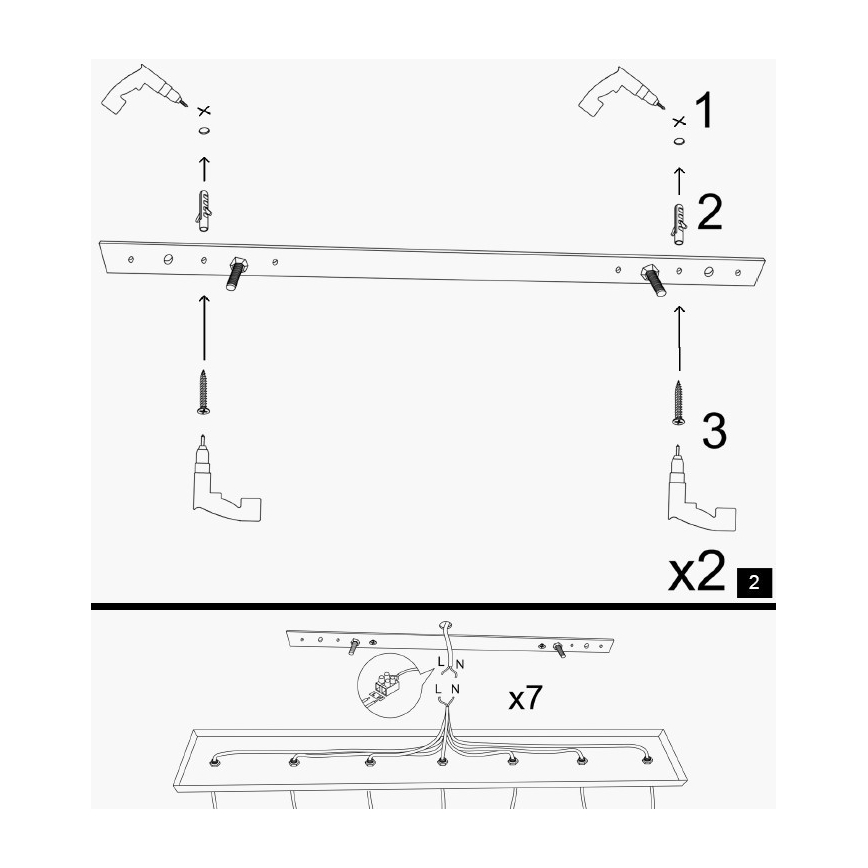 Lustra KEM uz troses 5xE27/40W/230V melna